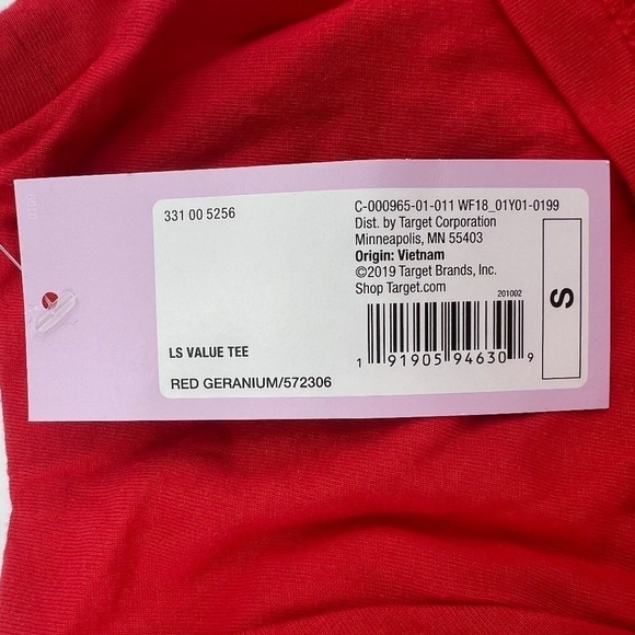 NWT Wild Fable Red Long Sleeve Cropped Boxy T-Shirt Size Small Women’s - Picture 4 of 8